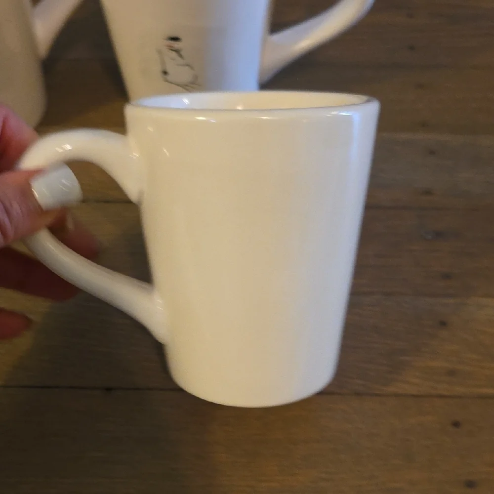 Williams Sonoma Festive Snowman Mugs - Set Of 3. Winter